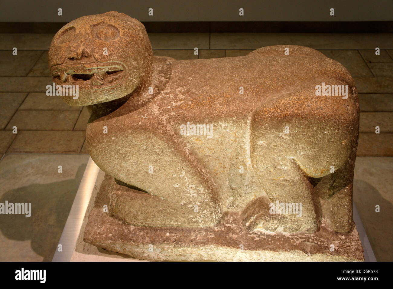 Jaguar-Thron von Chichén Itzá, Gran Museo del Mundo Maya Museum in Merida, Yucatan, Mexiko Stockfoto