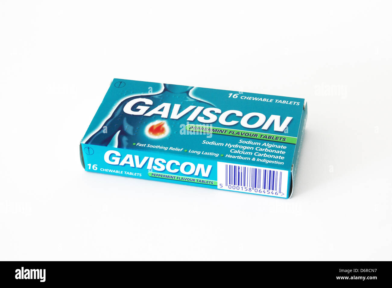 Paket von Gaviscon Pfefferminz-Aroma-Tabletten auf weißem Hintergrund  Stockfotografie - Alamy