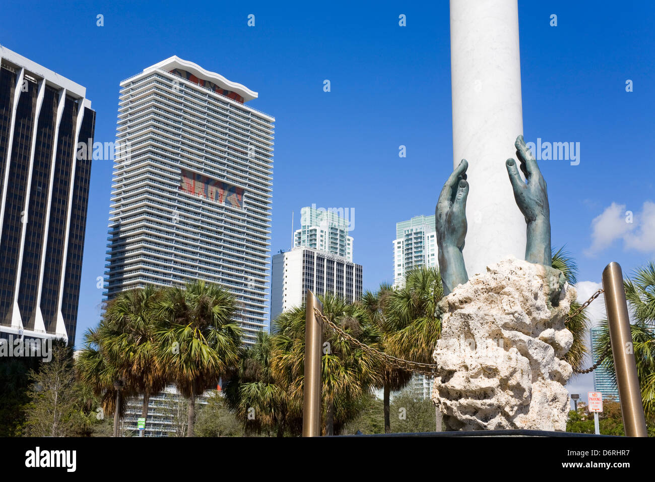 Der Liberty-Spalte im Bayfront Park, Miami, Florida, USA Stockfoto