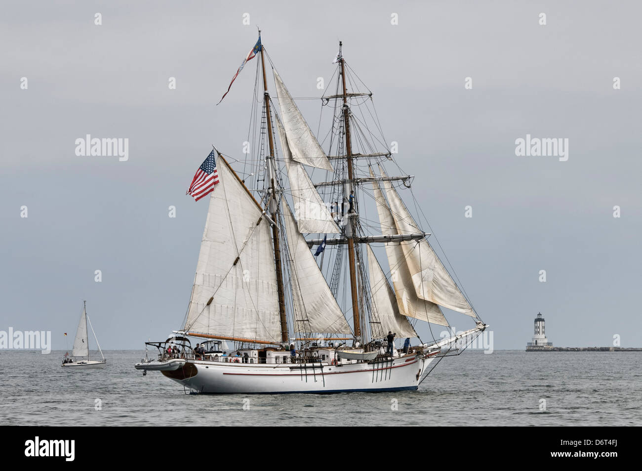 USA, Kalifornien, San Pedro, Hafen von Los Angeles, Brigantine SS/V Irving Johnson, Los Angeles Maritime Institute angehören Stockfoto