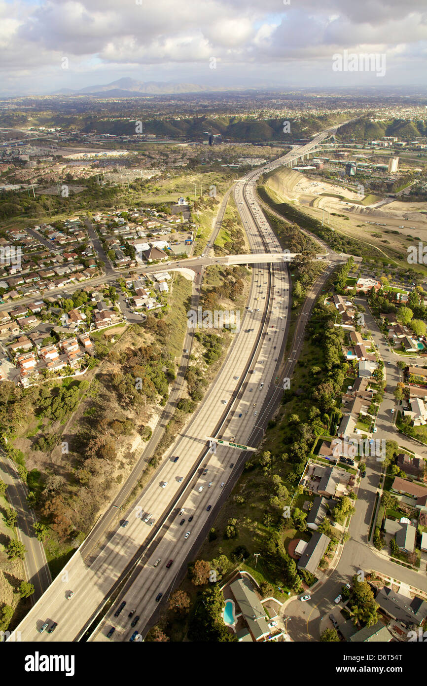 Luftaufnahme der Stadt, Mission Valley Freeway, San Diego, Kalifornien, USA Stockfoto