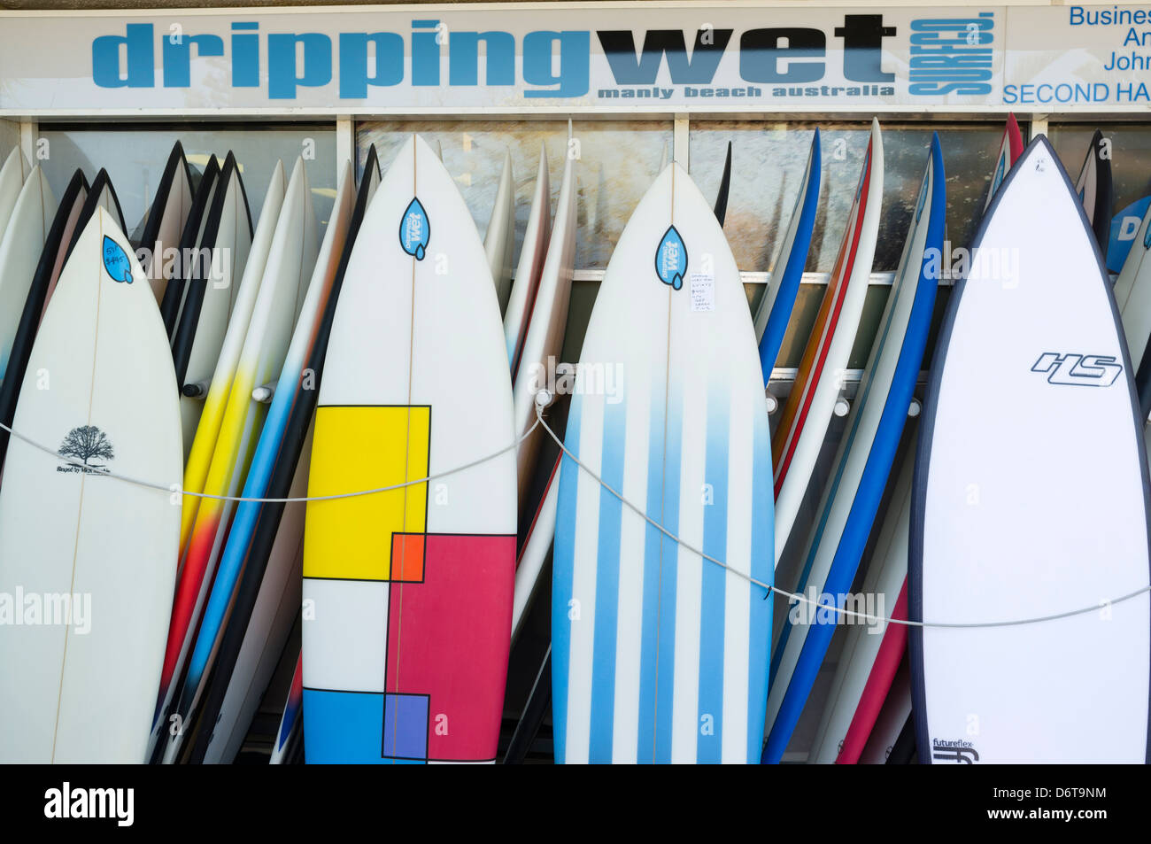 Surfbretter im Surf Shop in Manly Beach in Australien Stockfoto