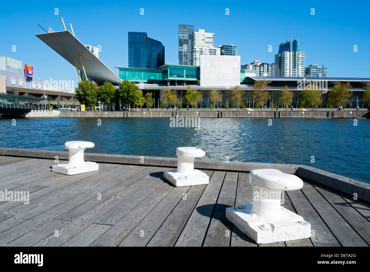 Blick über Melbourne Exhibition Centre in Zentralaustralien Melbourne South Yarra River Stockfoto