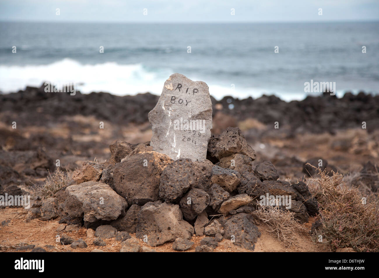 Haustier Grab am Meer Stockfoto