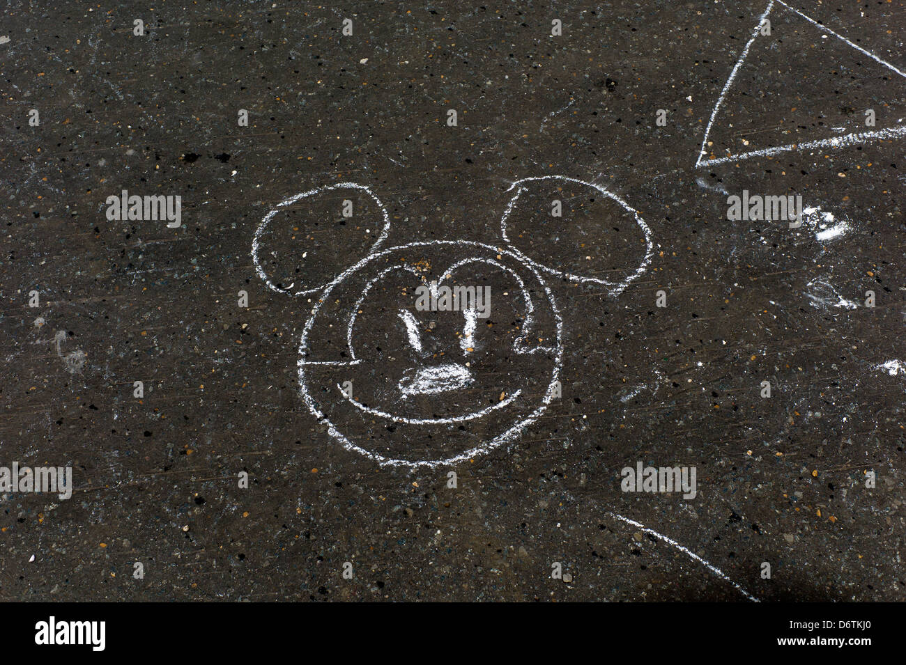Kreide Graffiti, mickey mouse, Brighton Stockfoto