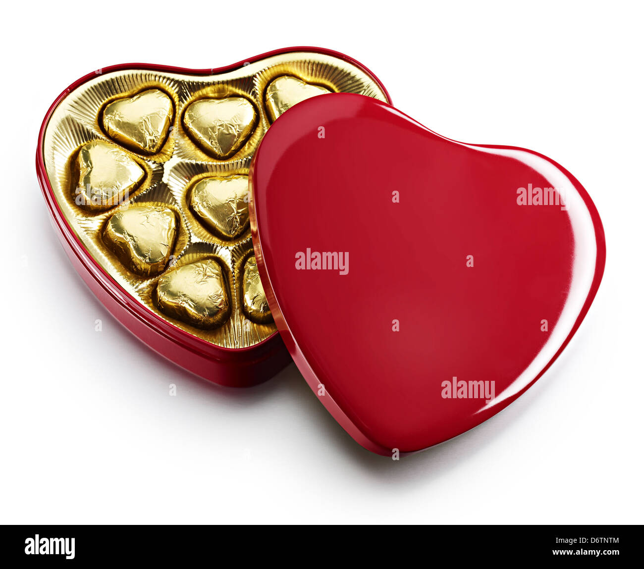 Valentinstag herzförmige Schachtel Pralinen Stockfoto