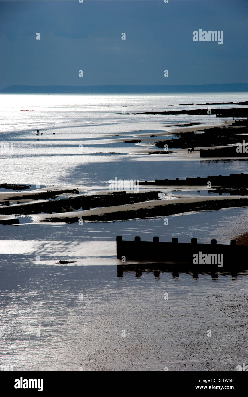 Hastings Strand nach einem Feder-Sturm. Stockfoto