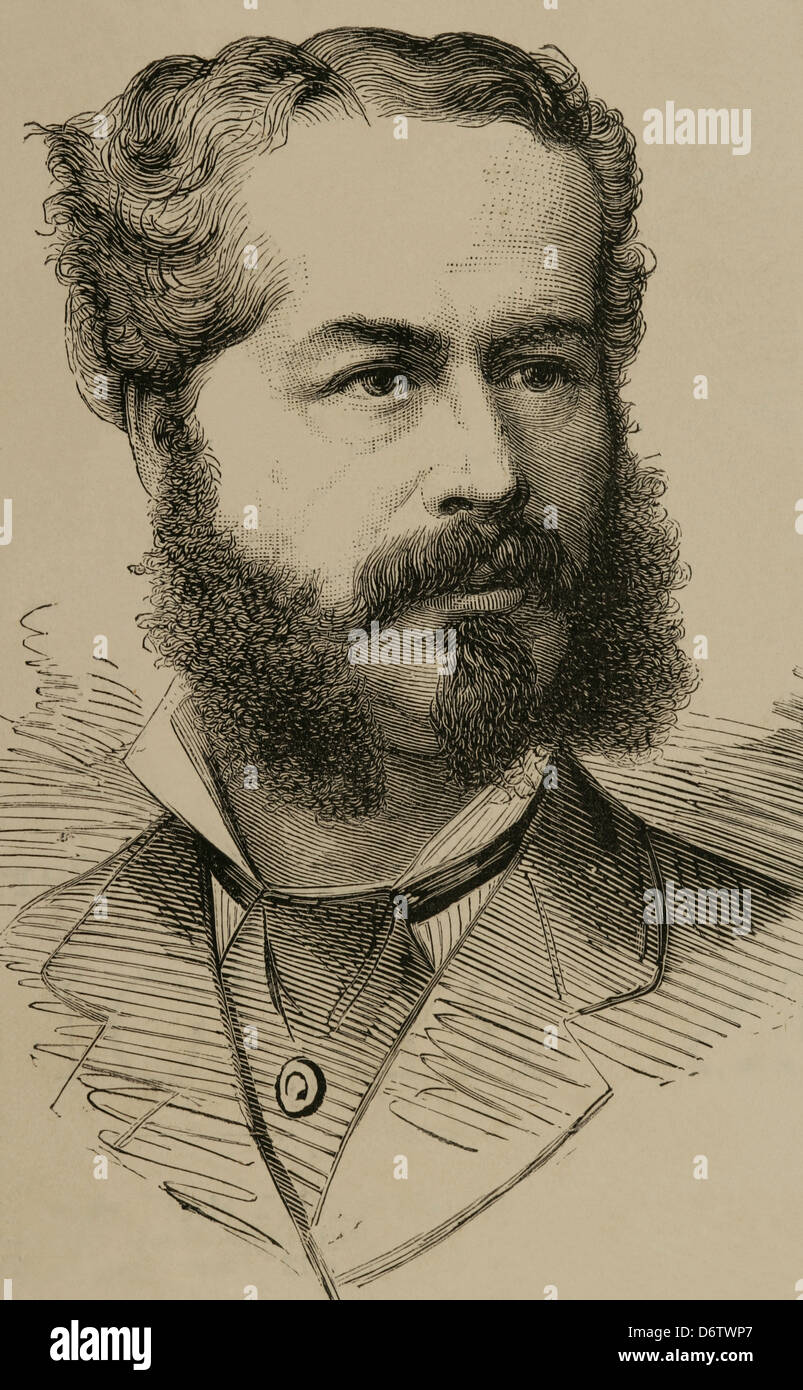 Charles Auguste Heriot (1825-1879). Französischer Unternehmer. Gravur. Stockfoto