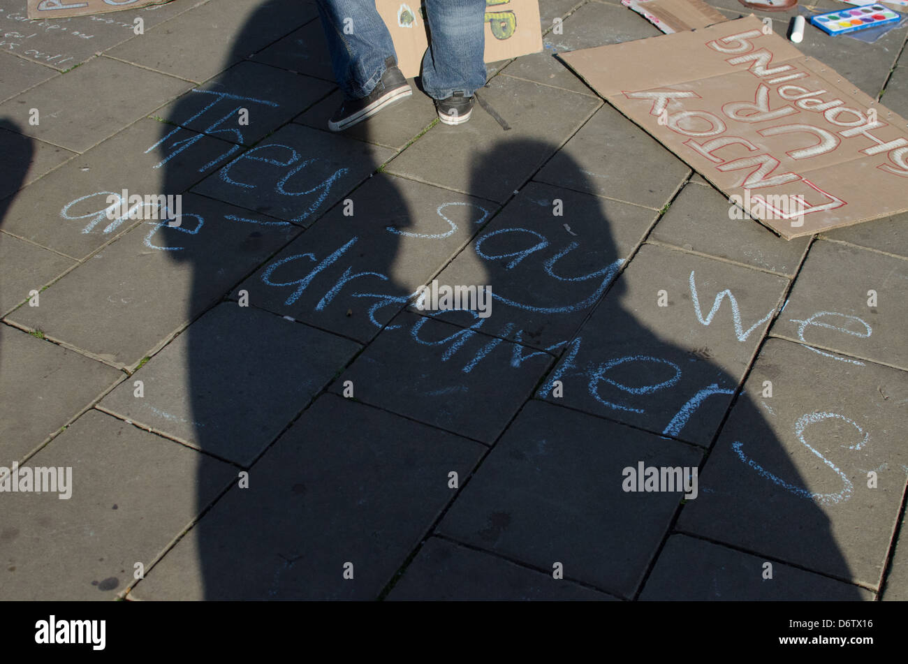 "Occupy Wall Street" Rallye in Birmingham, England Stockfoto