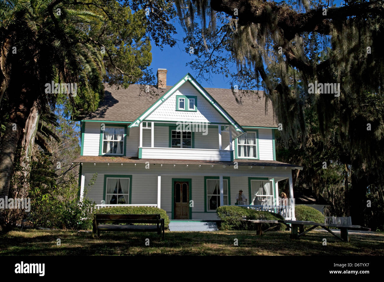 Die Guptill House in historischer spanischer Punkt befindet sich in Osprey, Florida, USA. Stockfoto