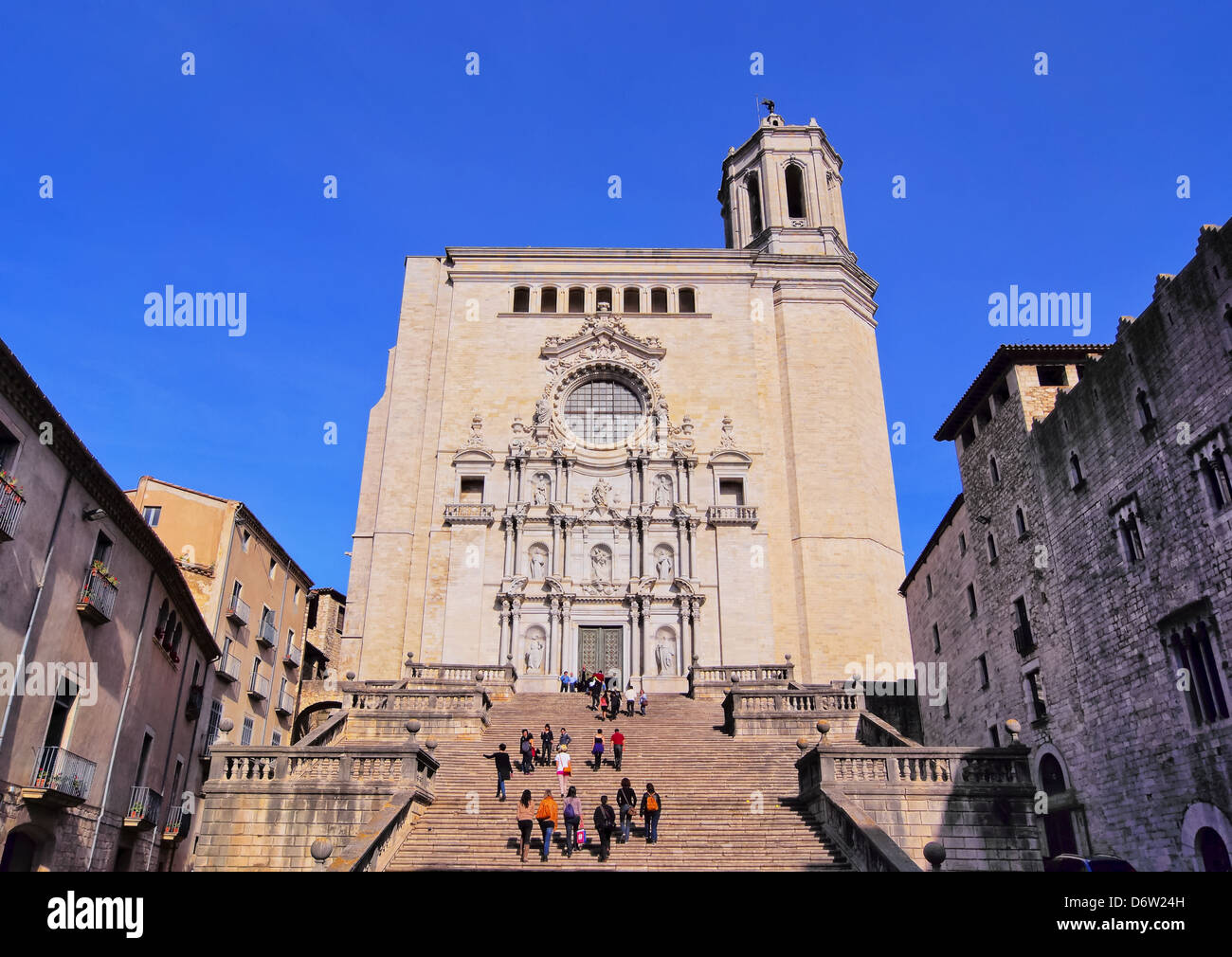 Kathedrale von Girona - schöne spanische Stadt in der Provinz Katalonien Stockfoto