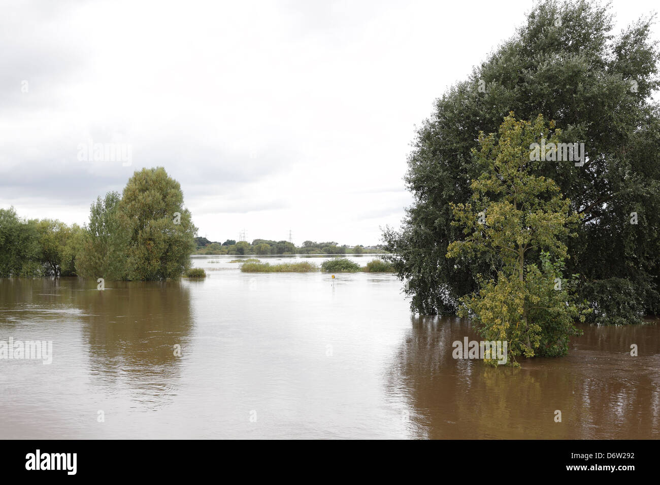 Die Straßen von York, Stadtzentrum in Flut, September 2012 Stockfoto