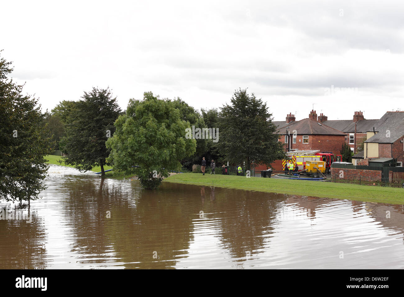 Die Straßen von York, Stadtzentrum in Flut, September 2012 Stockfoto