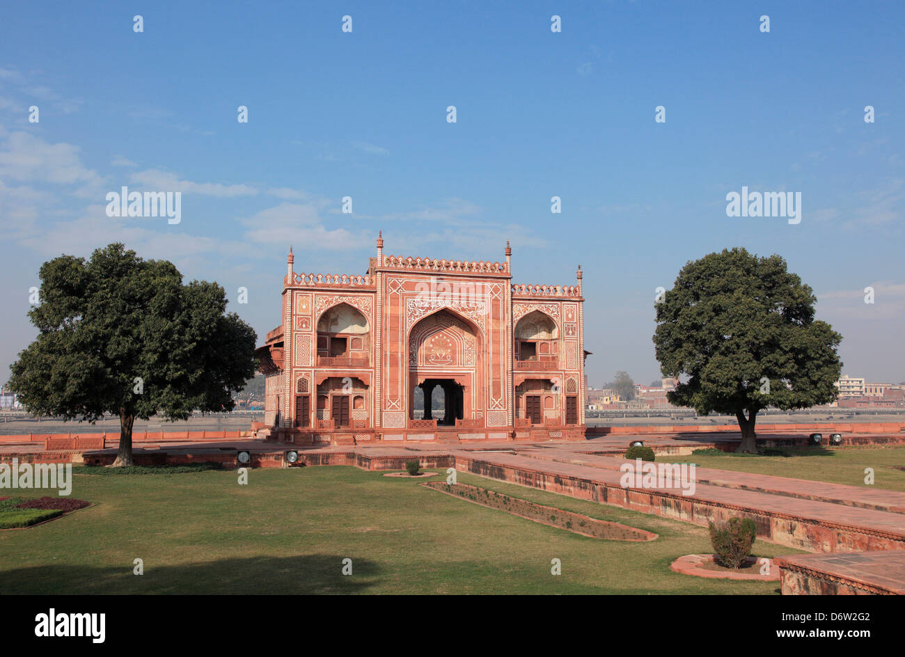 Indien, Agra, Teil der Mini Taj Mahal Komplex Fluss Yamuna Stockfoto