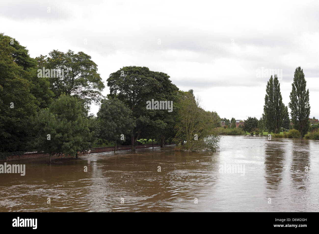 Die Straßen von York, Stadtzentrum in Flut, September 2012 Stockfoto