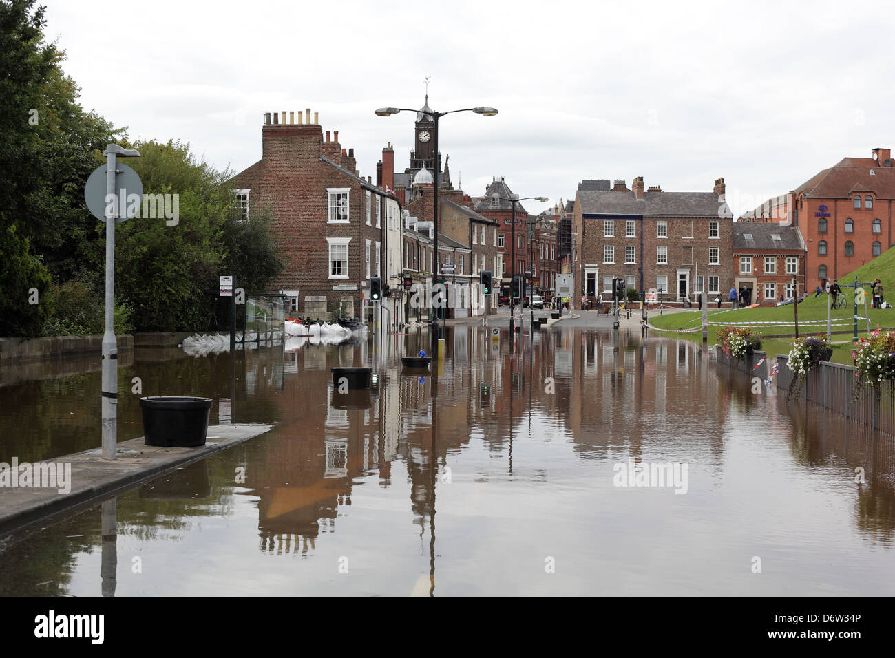 Die Straßen von York, Stadtzentrum in Flut, September 2012 Stockfoto