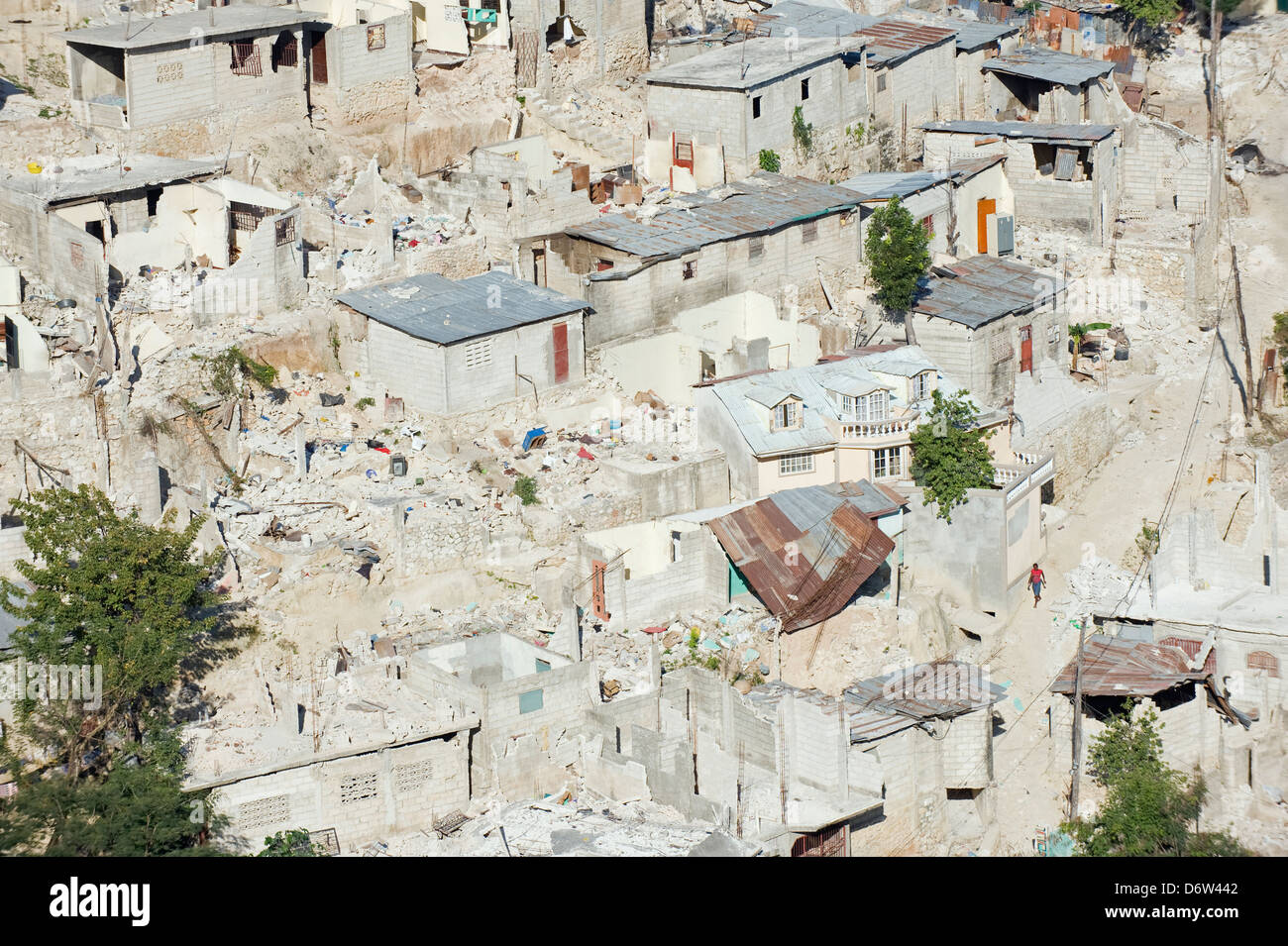Januar 2010 Erdbeben verursachten Schäden in den Slums, Port au Prince, Haiti, Caribbean Stockfoto
