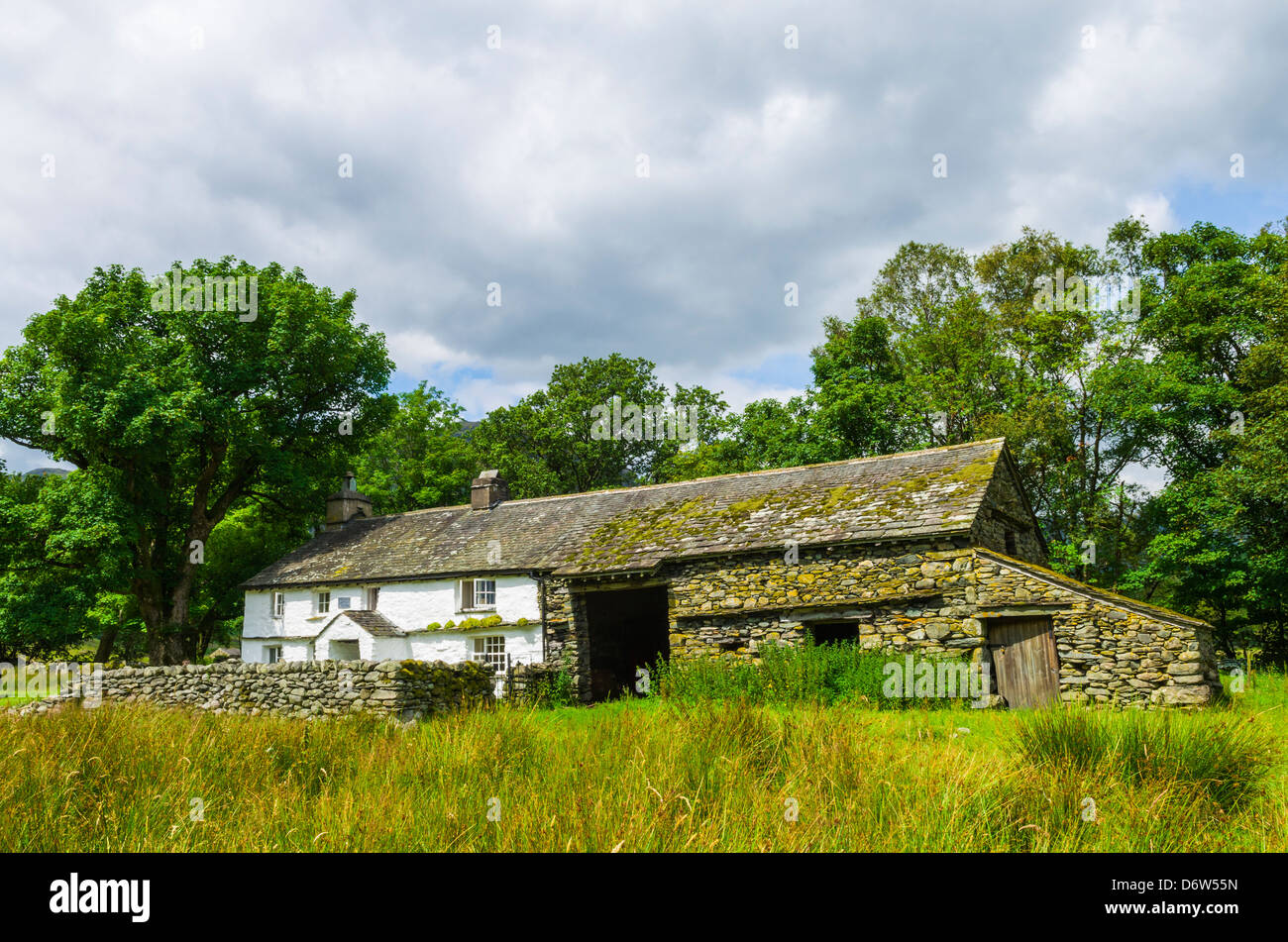 Bauernhof Ferienhaus im Lake District National Park in der Nähe von Little Langdale, Cumbria, England. Stockfoto
