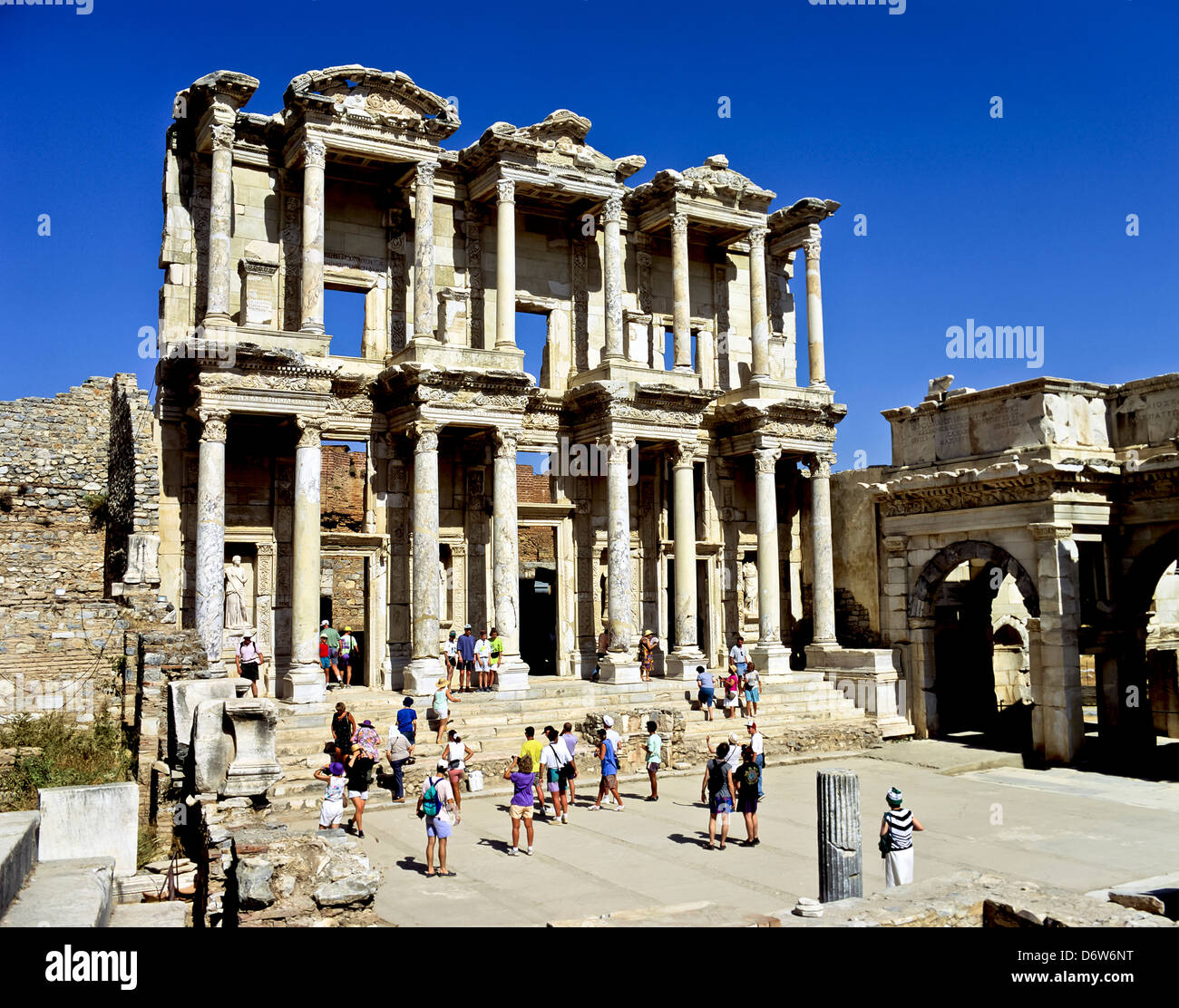 8439. Bibliothek von Celsus (Roman), Ephesus, Türkei, Europa Stockfoto