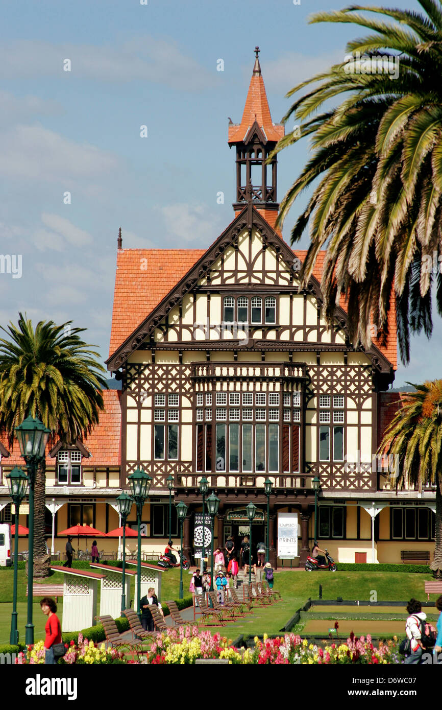 Neue Zaeland, Rotorua, Museum für Kunst und Geschichte, Ansicht des Museumsgebäudes Stockfoto