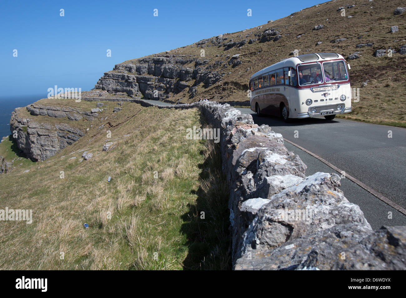 Die Stadt Llandudno, Wales. Der Marine Drive Mautstraße auf dem North West Abschnitt der Great Orme. Stockfoto