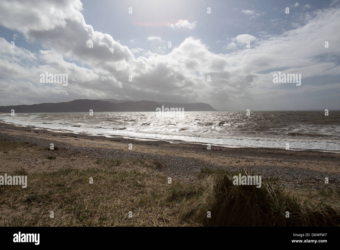 Die Stadt Llandudno, Wales. Malerische Silhouette Blick über Conwy Bay. Stockfoto