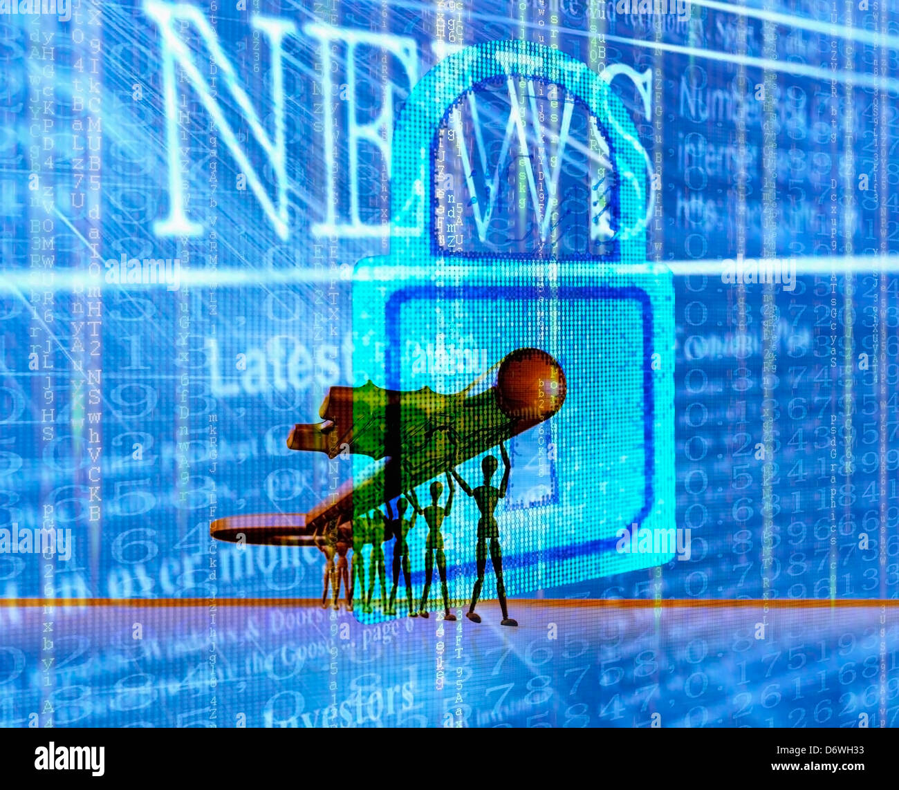 Schlüssel-Schloss-Grafik Stockfoto