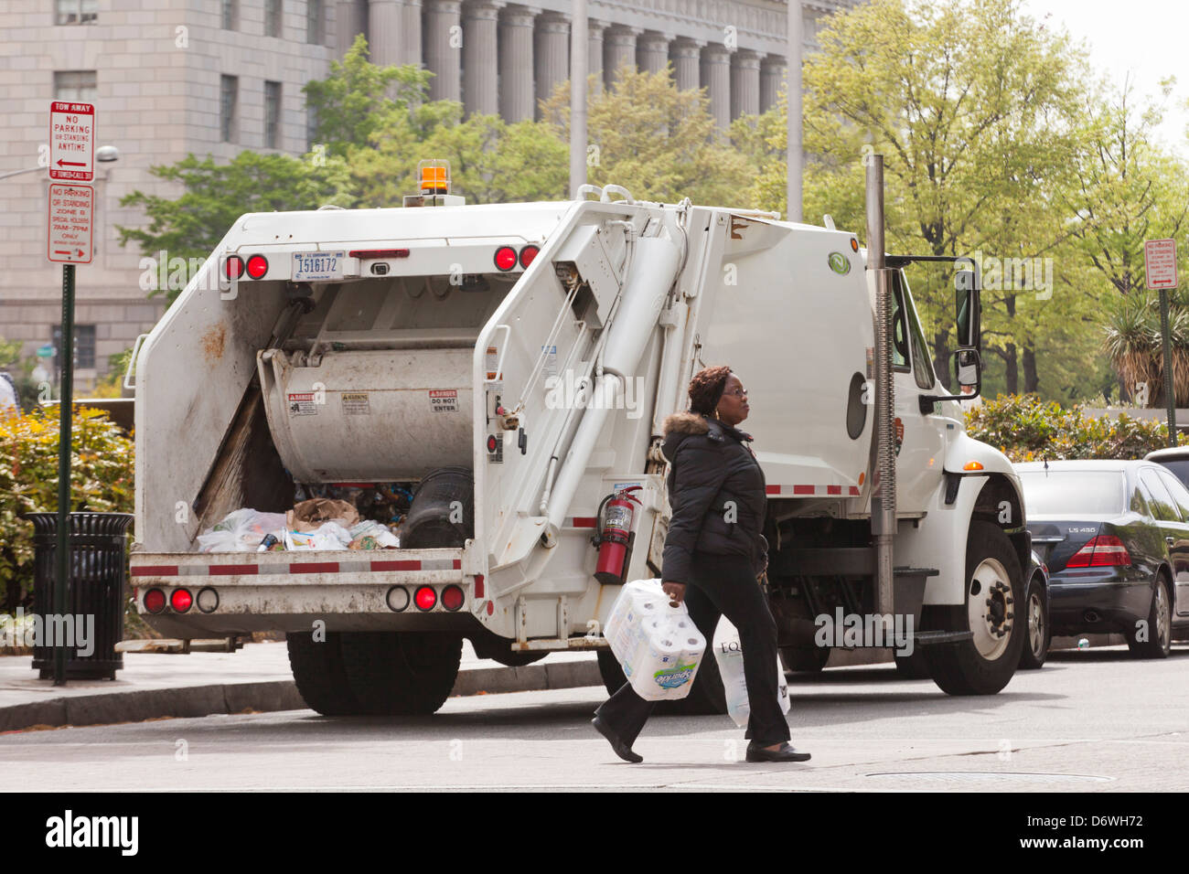 Müllwagen - USA Stockfoto