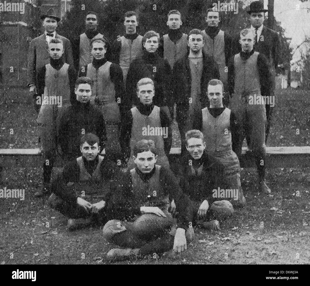 Ohios Champion High School Football-Team - The Fostoria elf, 1912 Stockfoto