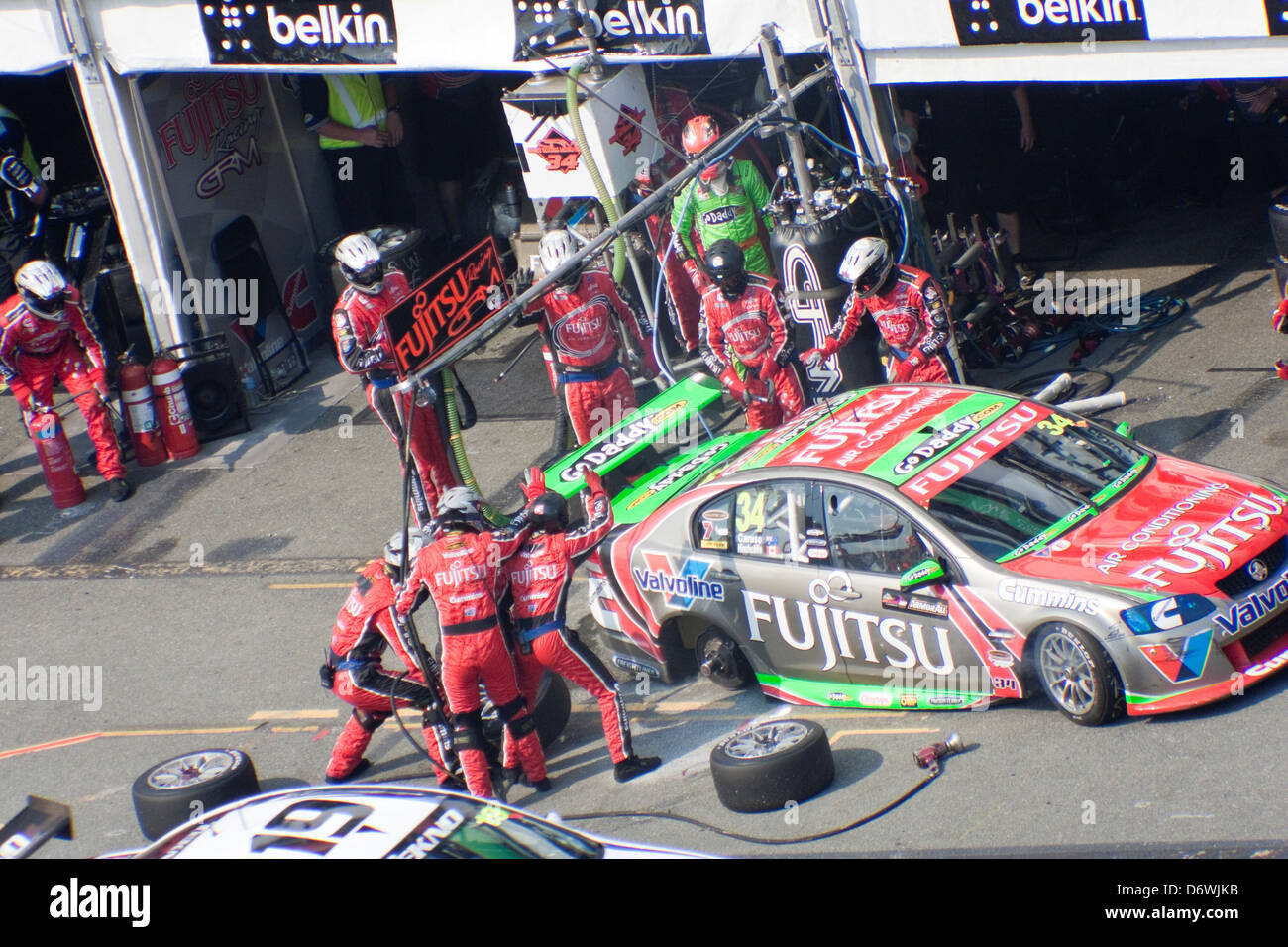 Gold Coast 600 V8 Supercar 21.-23. Oktober 2012 Auto Rennen Boxenstopp Surfers Paradise Street Circuit Surfer Paradise Queensland Stockfoto