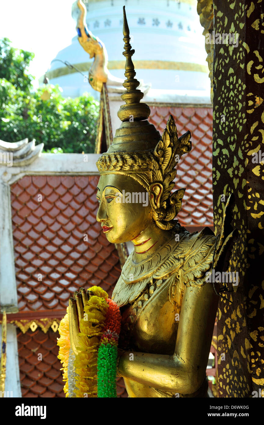 Apsara-Statue im Wat Tor Karam, Chiang Mai, Thailand Stockfoto