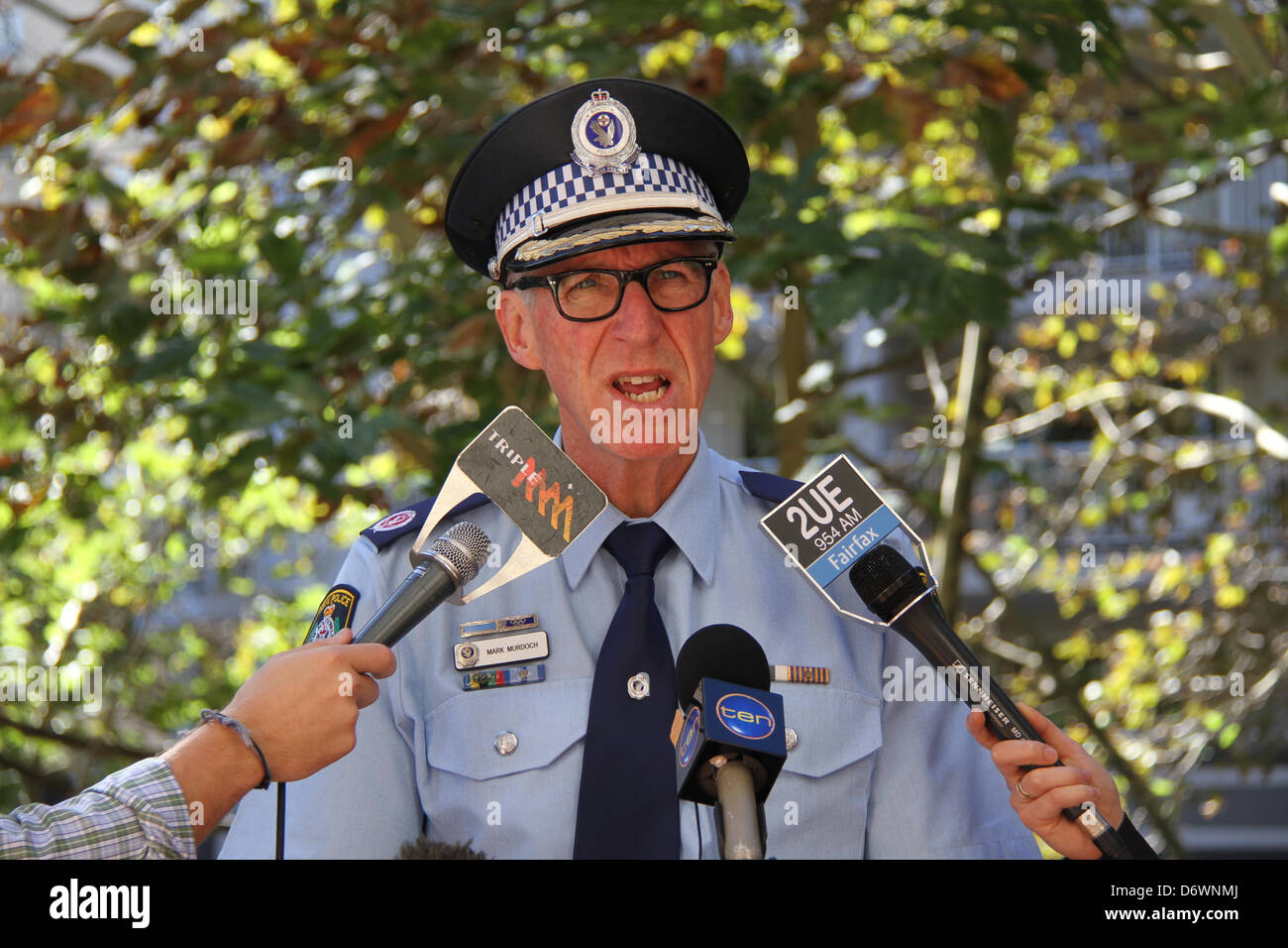 Sydney, Australien. 24. April 2013. NSW Polizei Adresse der Medien vor Anzac Day Gedenkfeiern. Befehlshaber der Operation Holten, Assistant Commissioner Mark Murdoch (Bild), sagte ANZAC Tag war ein Tag für Australier und Neuseeländer diese gefallenen erinnern und sie sollten verantwortungsbewusst feiern. Kredit: Kredit: Richard Milnes / Alamy Live News. Stockfoto