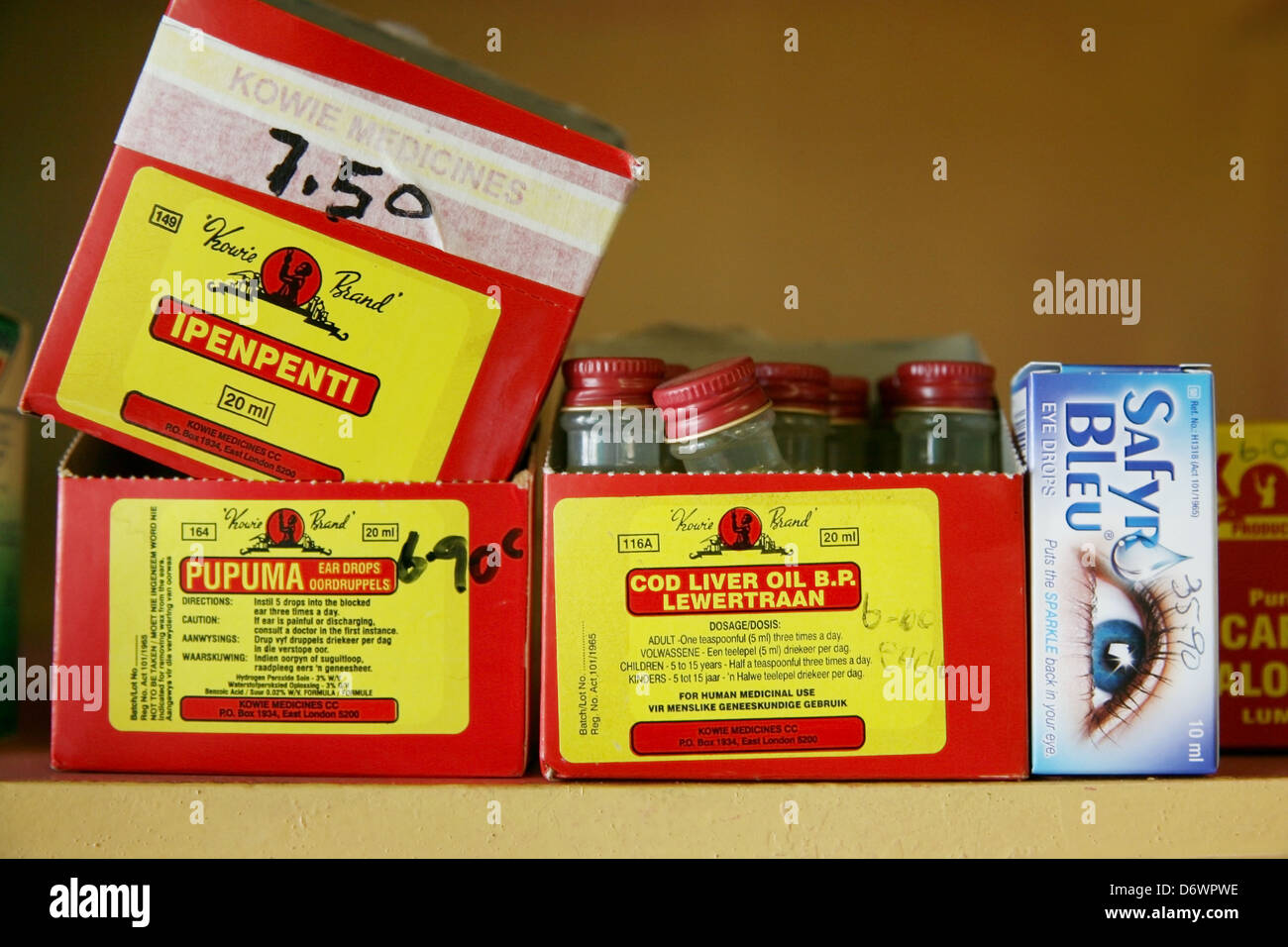 Pflanzliche Heilmittel und "over the Counter" Medikamente Stockfoto