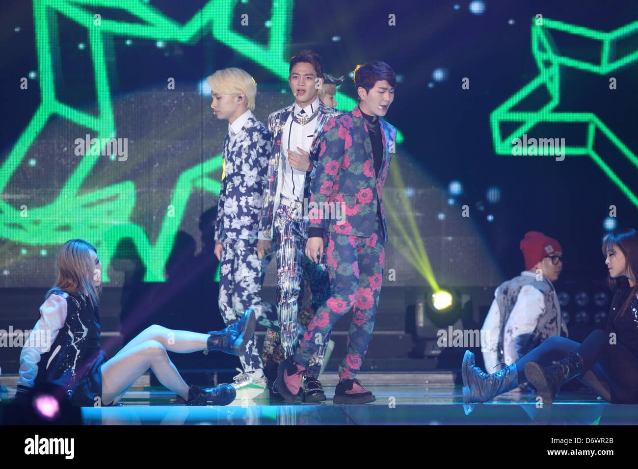 Am Sonntag, 21. April 2013 besucht sHINee K-POP-Kollektion 2013 in Seoul, Südkorea. Stockfoto