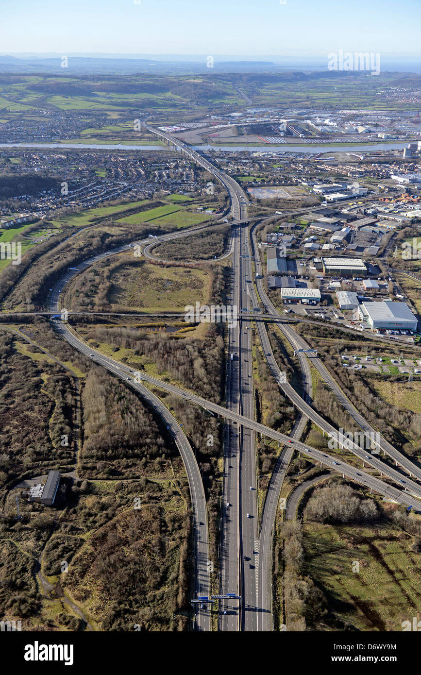 Luftbild der M5 Ausfahrt 18 Stockfoto