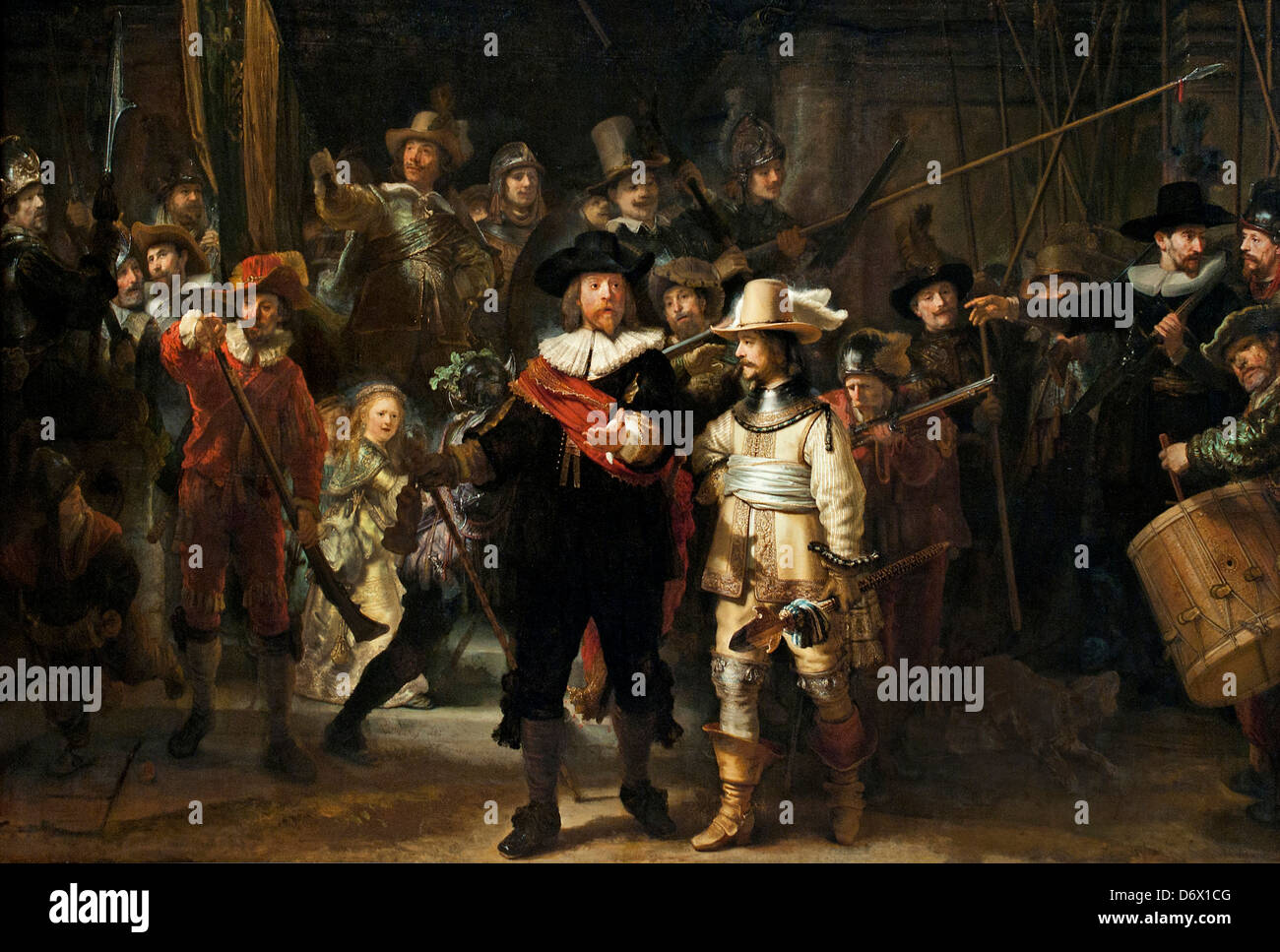 Die Nachtwache oder De Nachtwacht in Dutch1639 Rembrandt Harmenszoon van Rijn 1606 – 1669 Amsterdam Niederlande Stockfoto