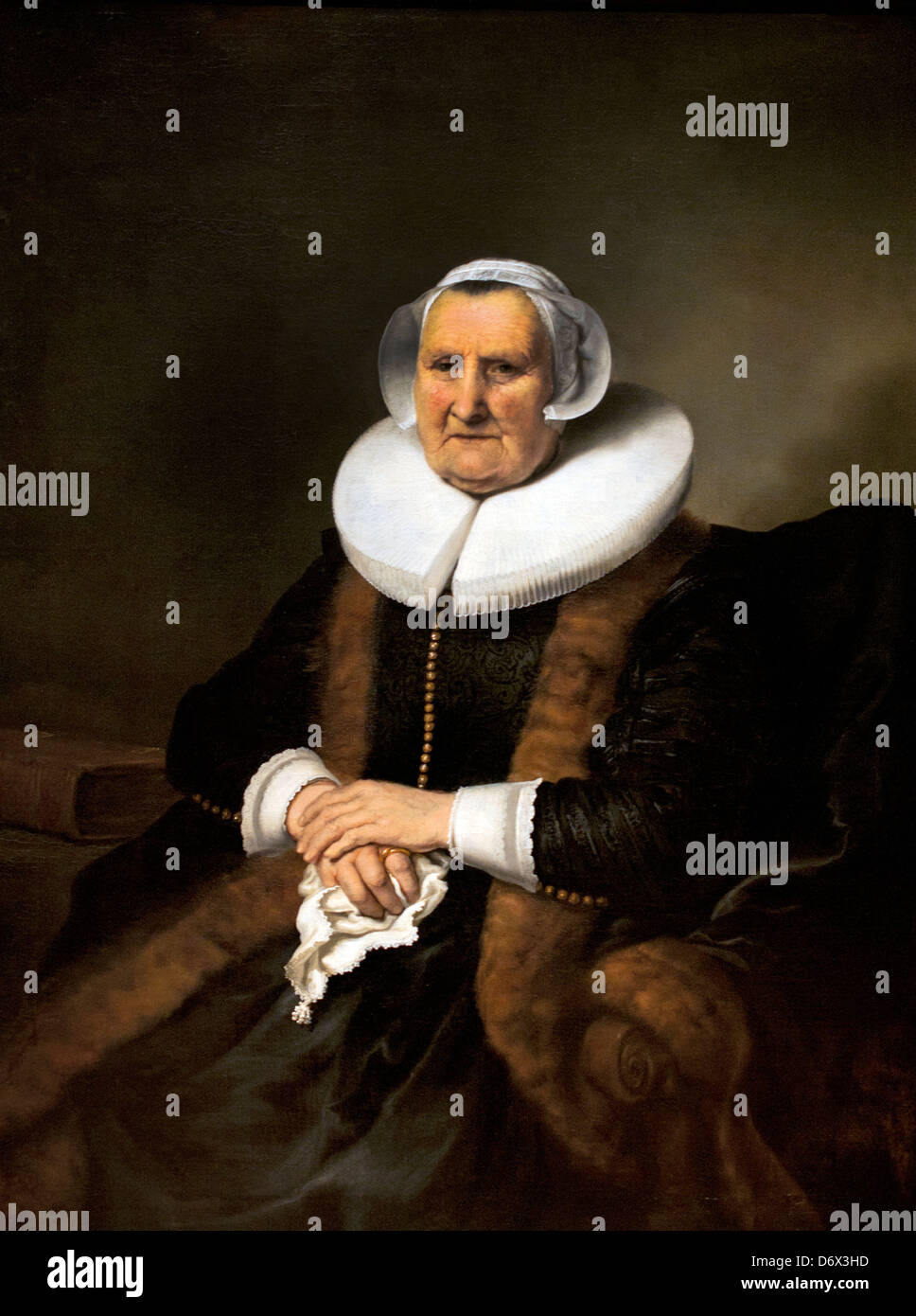 Porträt einer alten Dame Elisabeth Bas 1640 Ferdinand Bol 1616-1680 niederländischen Niederlande Stockfoto