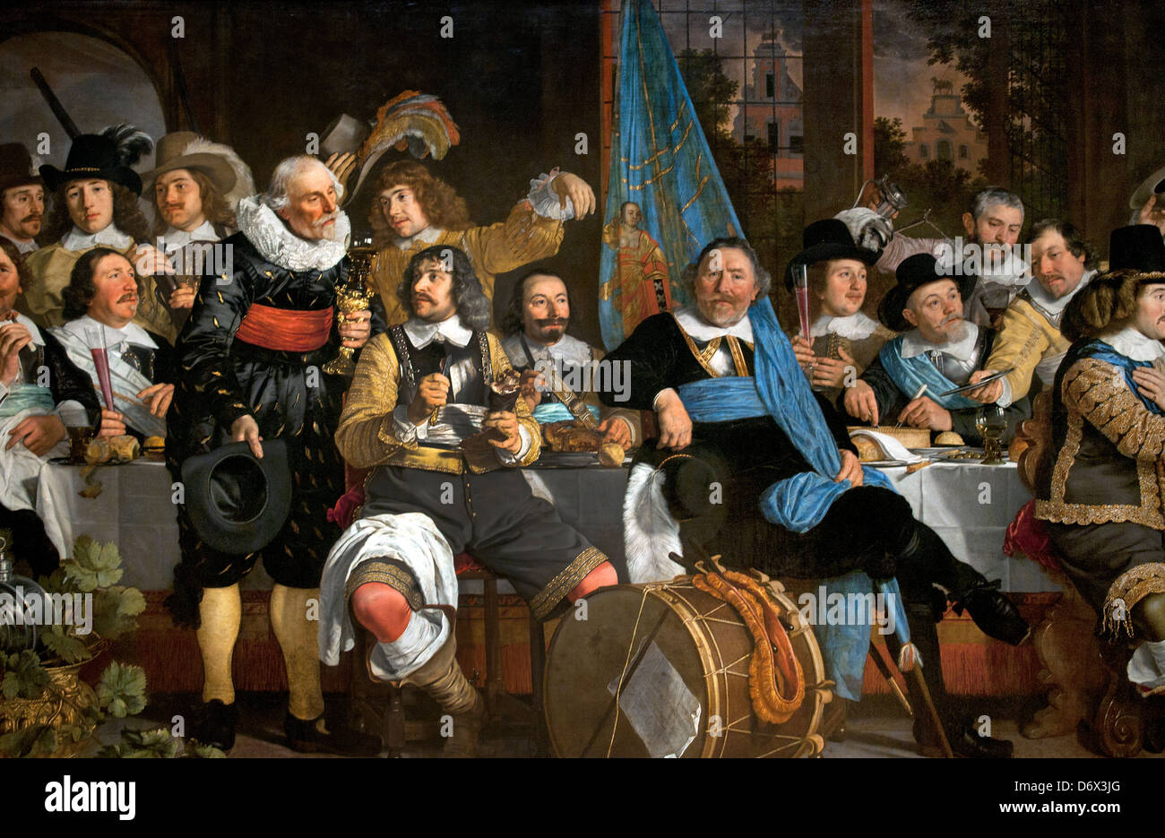 Bankett Crossbowmen's Guild in Celebration Vertrag von Munster 1648 Bartholomeus van der Helst 1613-1670 Achtzig Jahre, Krieg, Spanisch, Niederlande Stockfoto