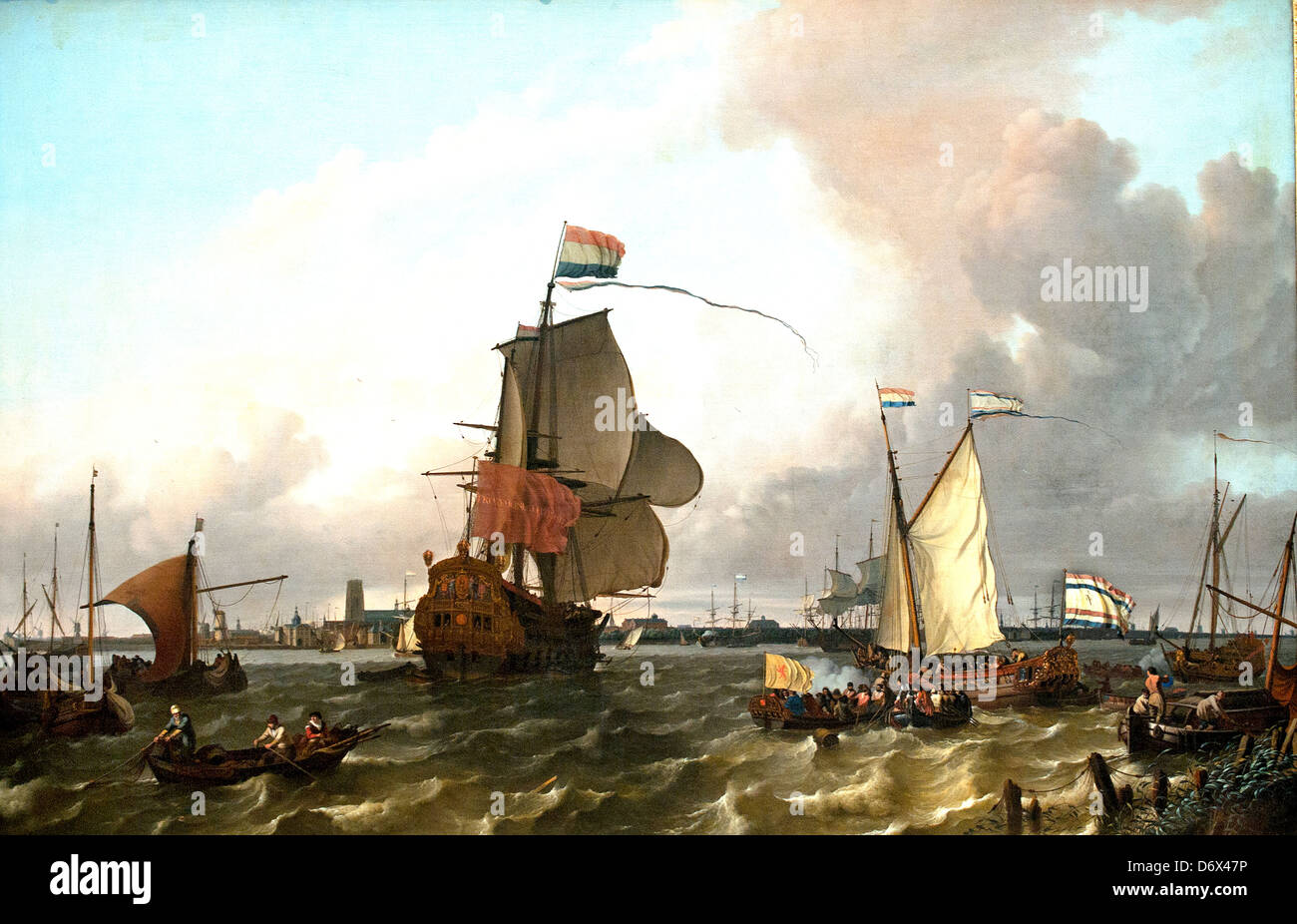 Der Mann des Krieges Brielle an der Maas aus Rotterdam 1689 Ludolf Bakhuizen - 1630 - 1708, Deutsche, Holländer, die Niederlande Maler, Zeichner, Stockfoto