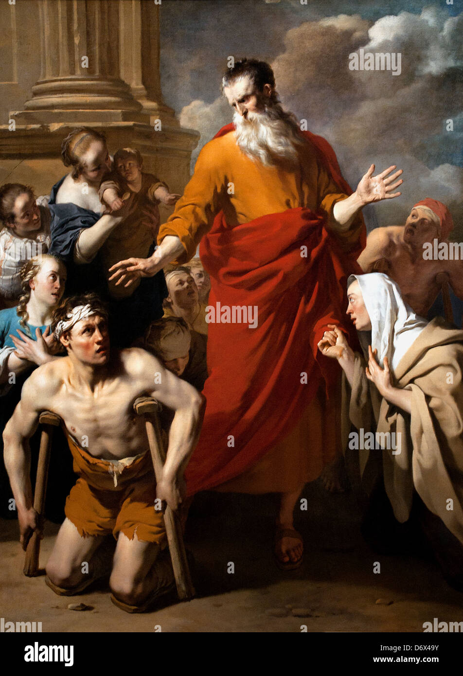 St. Paul, die Heilung des Gelähmten in Lystra 1663 Karel Dujardin 1626-1678 Niederlande Niederlande Stockfoto