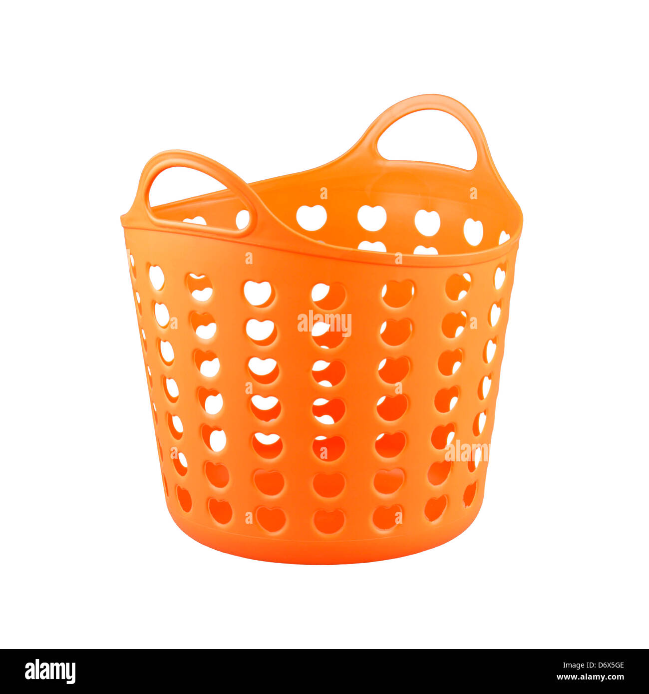 Orange Farbe Kunststoffkorb für Supermarkt einkaufen oder Wäsche Stockfoto