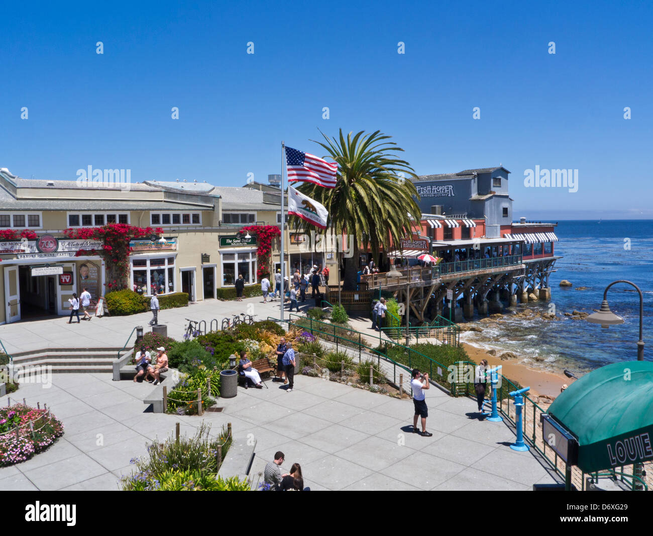 Cannery Row Geschäfte und Restaurants komplexe Monterey Kalifornien USA Stockfoto