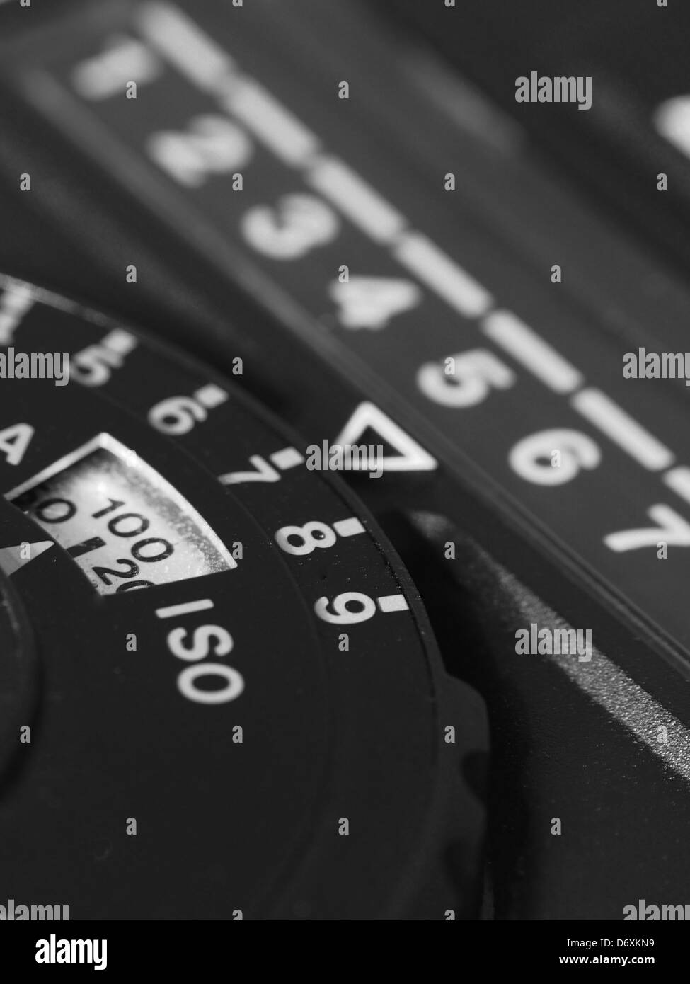 Eine Nahaufnahme von einem alten Belichtungsmesser Stockfoto