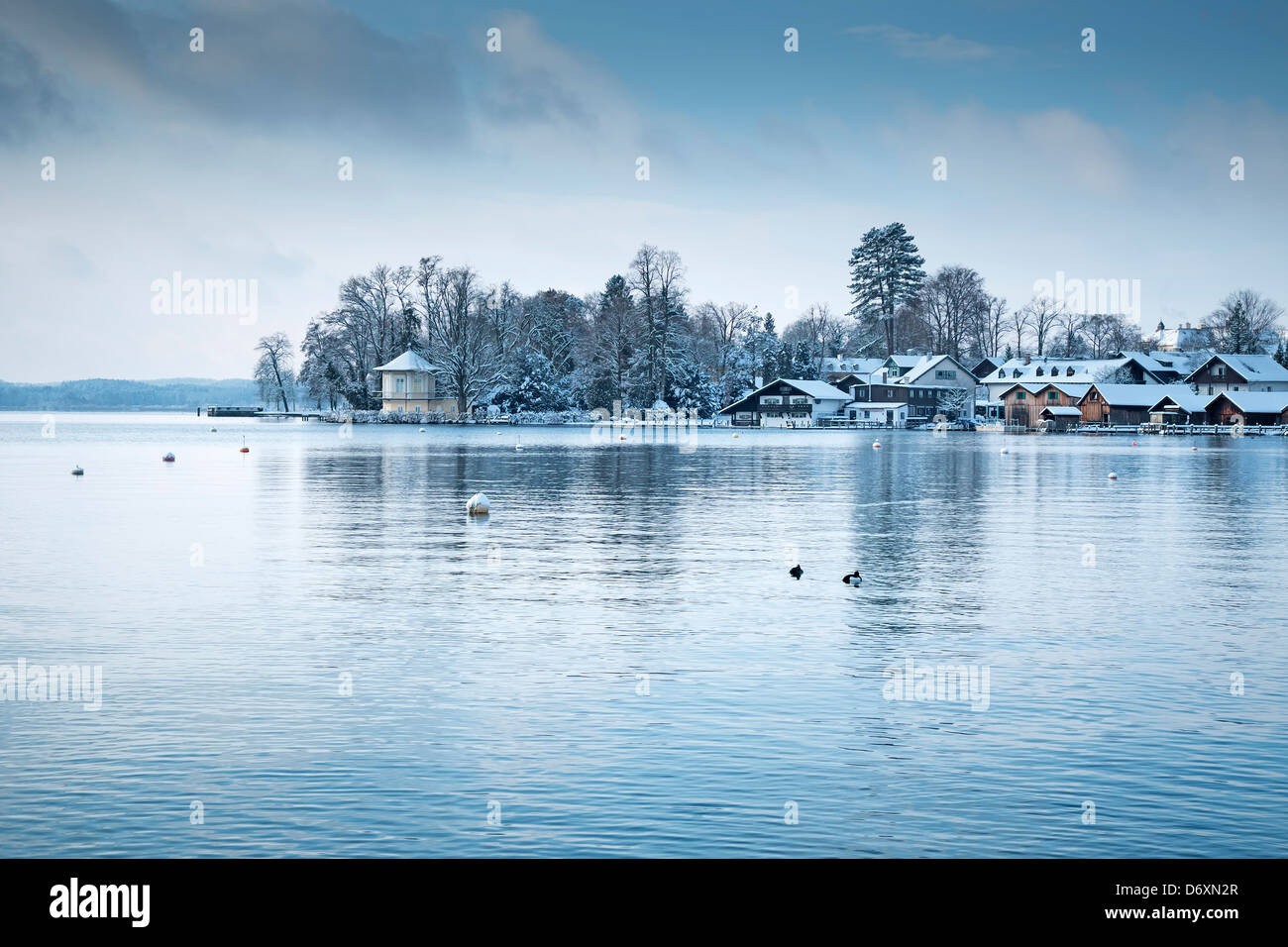 Ein Bild von der Starnberger See in Bayern - Tutzing Stockfoto