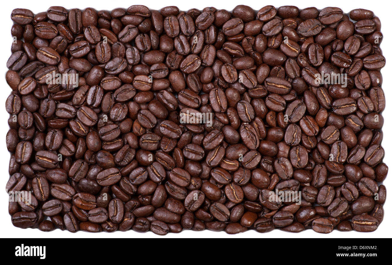 Kaffeebohnen - dunklen braten als Hintergrund, Textur Stockfoto