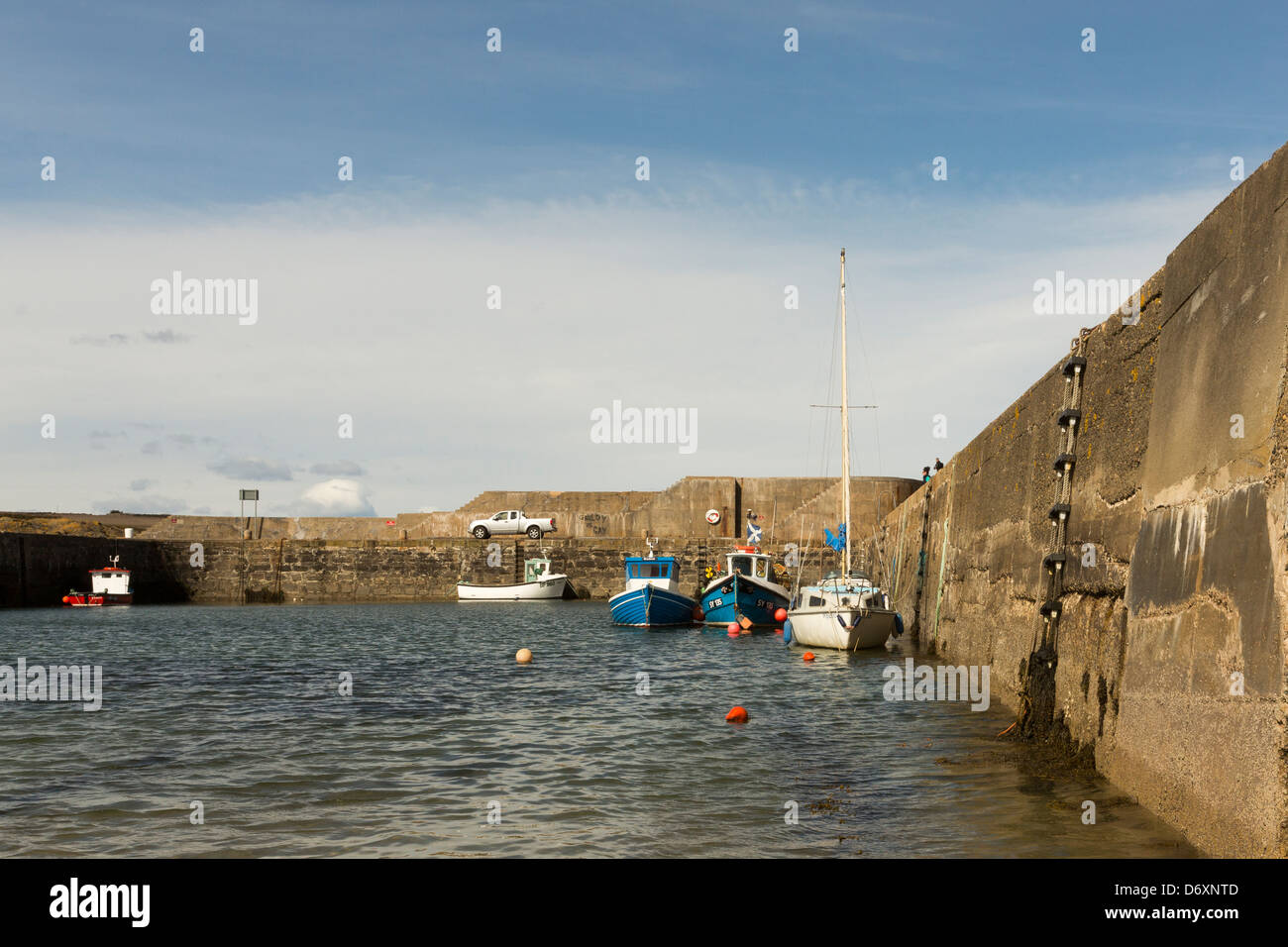 Portsoy Hafen Foto Stockfoto