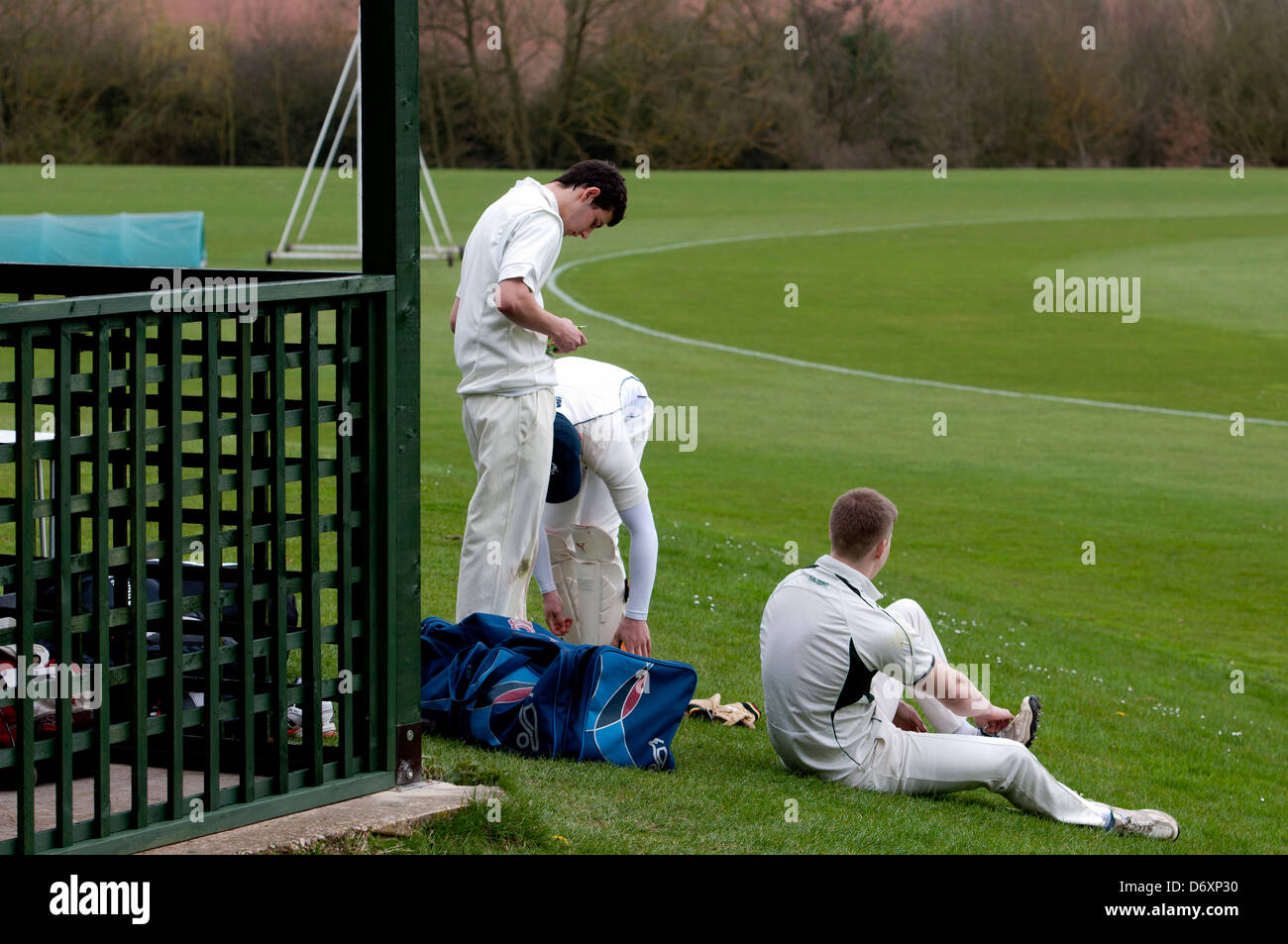 Hochschulsport, cricket Stockfoto