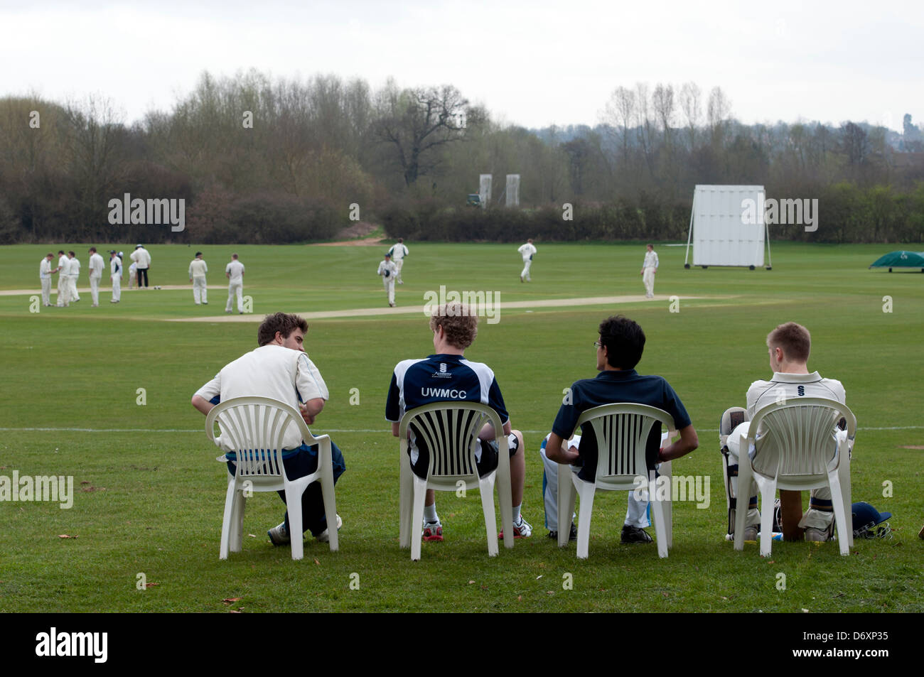 Hochschulsport, cricket Stockfoto