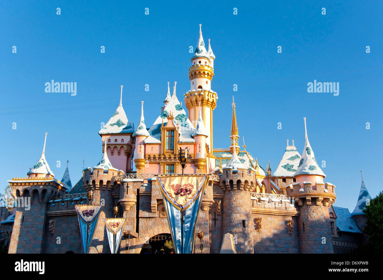 Schloss an der Vergnügungspark Disneyland, Kalifornien USA Stockfoto