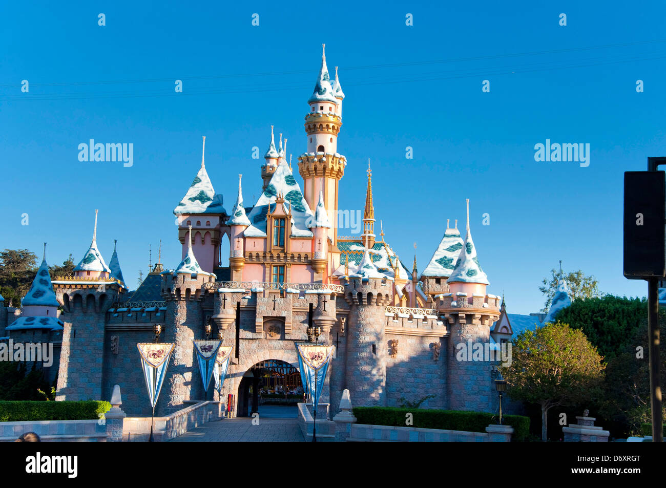 Schloss an der Vergnügungspark Disneyland, Kalifornien USA Stockfoto